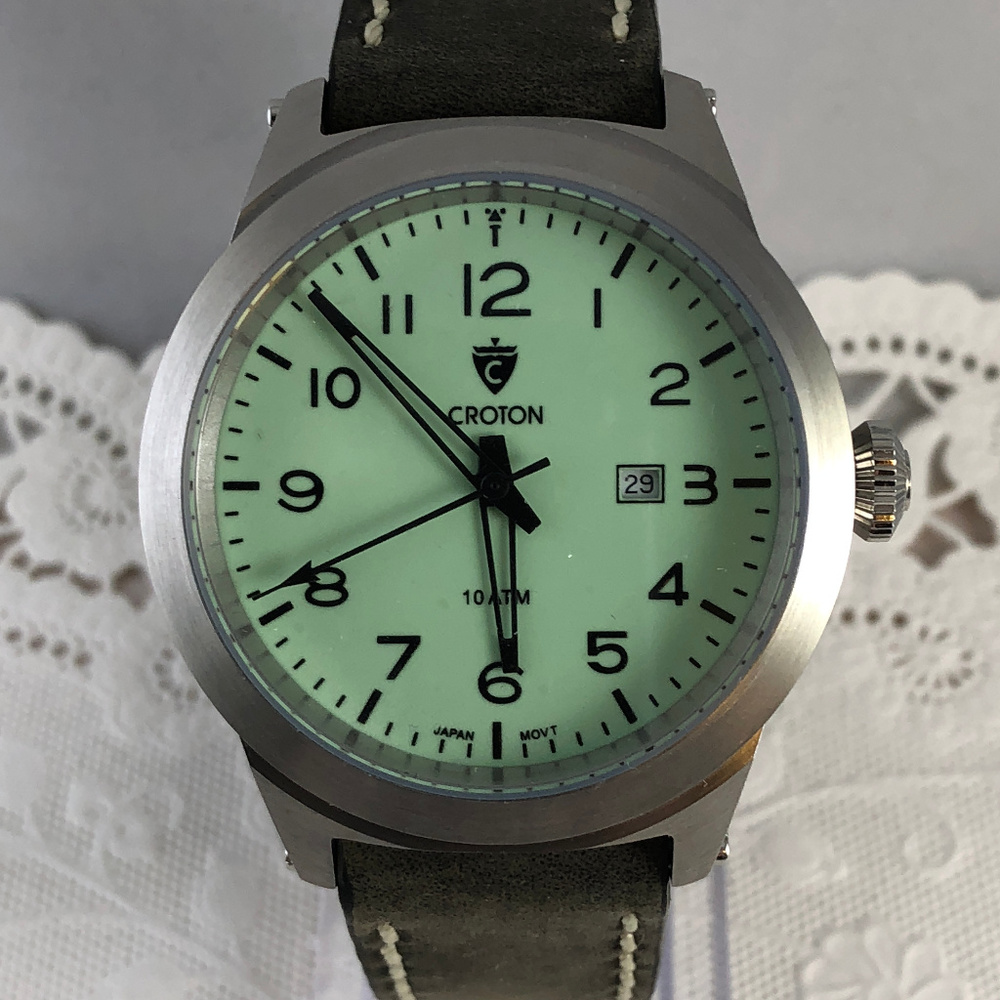 Croton Stainless Steel Superluminova Green Gray
